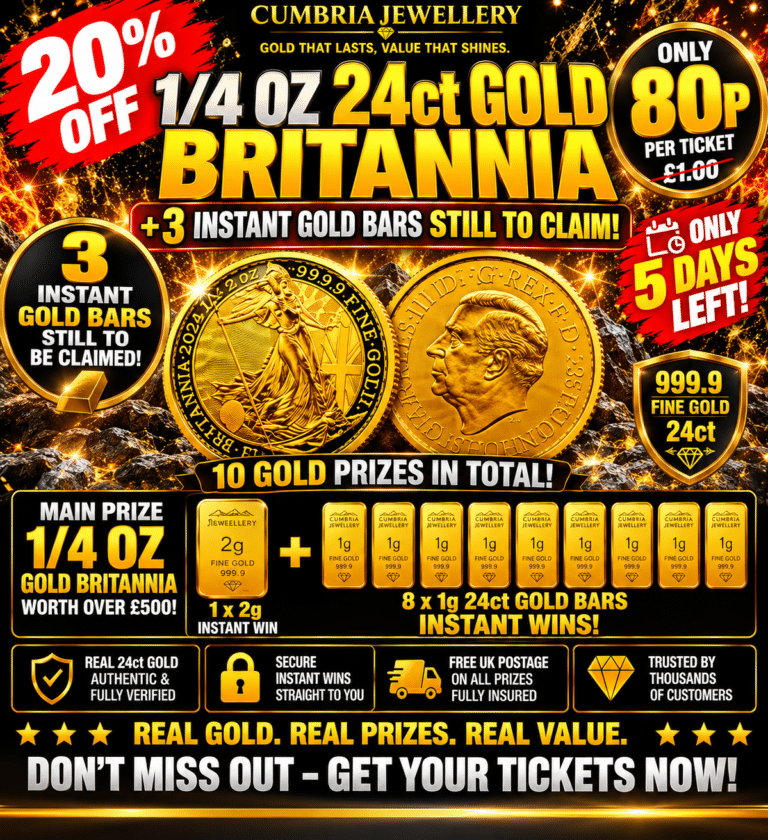 20% Off 1/4 oz 24ct Gold Britannia – 80p Tickets