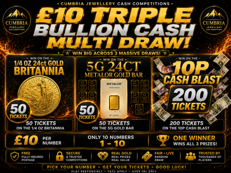 £10 Triple Bullion Cash Multi Draw - 300 competition tickets