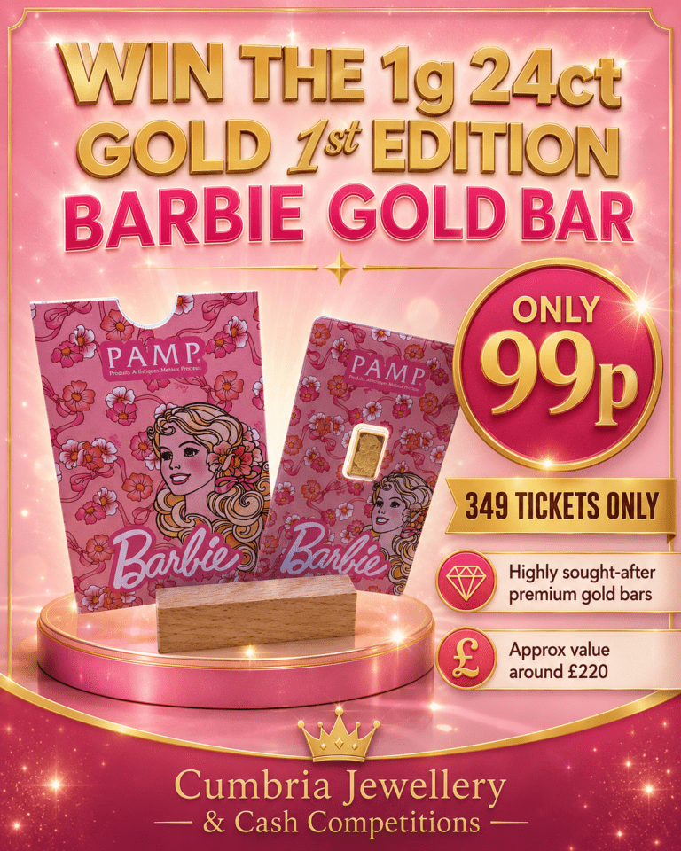 1g 24ct Gold 1st Edition Barbie PAMP Gold Bar