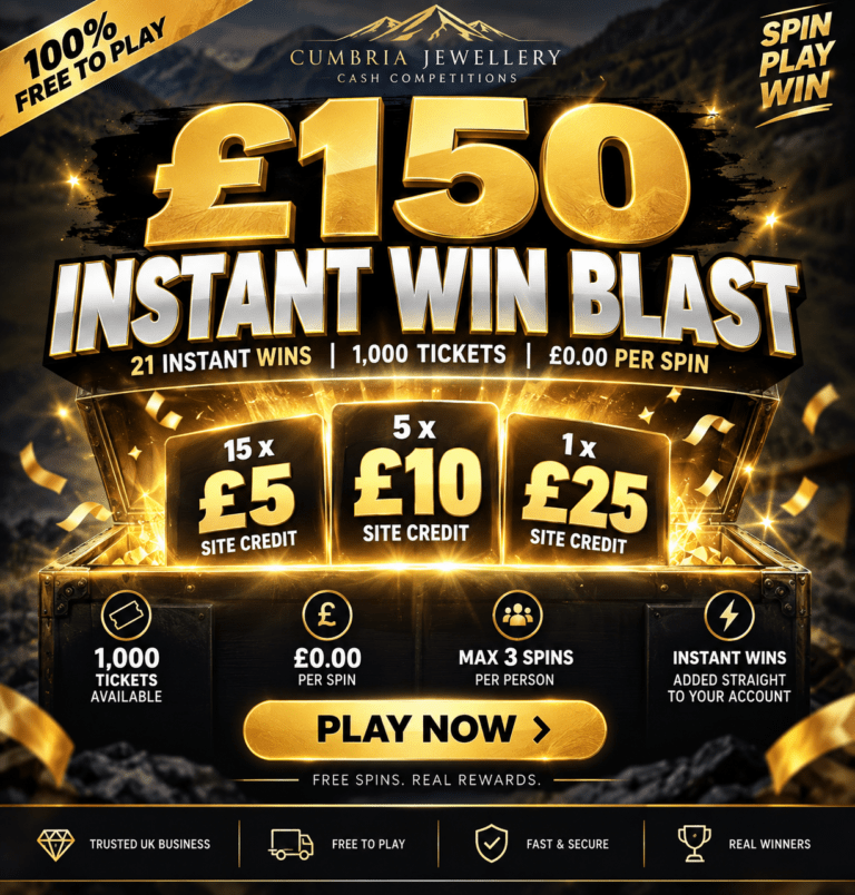 FREE £150 Site Credit Instant Win - 1,000 free tickets and 21 instant winners