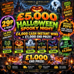 £5,000 Halloween Spooky Night cash competition with £4,000 Instant Pops and a £1,000 end prize for 29p per ticket.